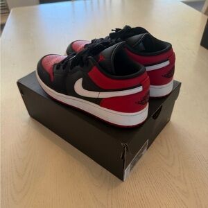 Air Jordan 1 Low-  Black and Red Sneakers